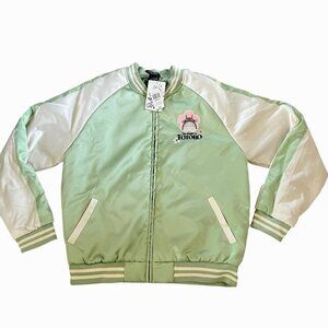 Studio Ghibli My Neighbor Totoro Catbus Sakura Satin Jacket Size Medium Unisex